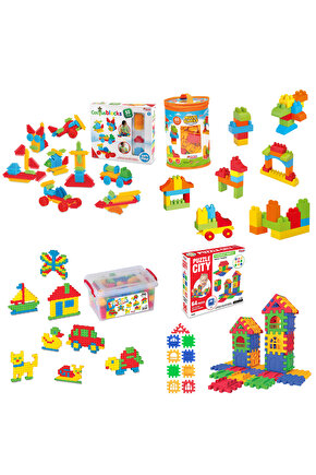 Puzzle City - Multi Bloklar - Kaktüs  - Tik Tak - Mega Seti Blok Seti