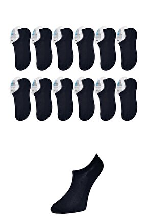 1. Kalite Erkek Siyah Görünmez Çorap 12 Çift