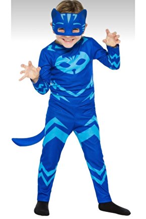 Mavi Pijamaskeliler Kedi Çocuk Kostüm