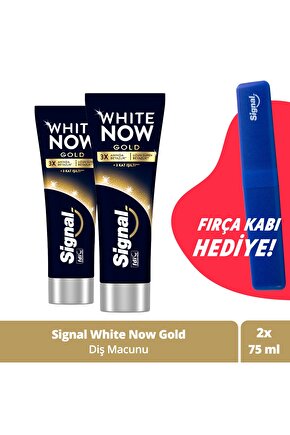 White Now Gold Beyazlatıcı  Işıltı Diş Macunu 75 ml  x 2 Fırça Kabı