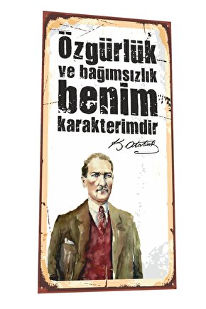 Mustafa Kemal Atatürk Sözleri Mini Retro Ahşap Poster-3