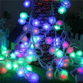 Lumenn 5m Solar Ponpon Led Işık-RGB Karışık Renk