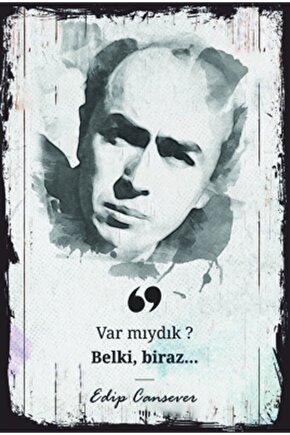 Edip Cansever Şiir Retro Ahşap Poster