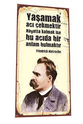 Frederich Nietzsche Mini Retro Ahşap Poster