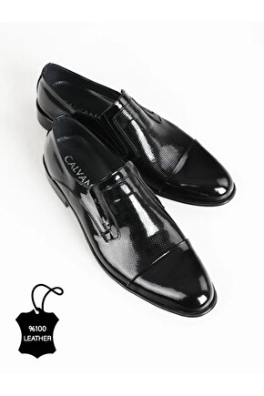 Hakiki Deri Siyah Erkek Klasik Ayakkabı Mt4020-black Shıny