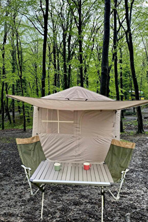 Campfit 5 Mevsim Şişme Kolay Kurulum Kamp Çadırı 250x250x200 Cm 4 Kişilik Şişme Çadır