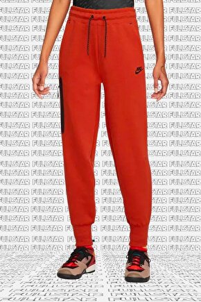 Tech Fleece Trousers Loose Fit Bol Kesim Kadın Eşofman Altı Turuncu Kırmızı