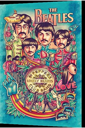 The Beatles Retro Ahşap Poster