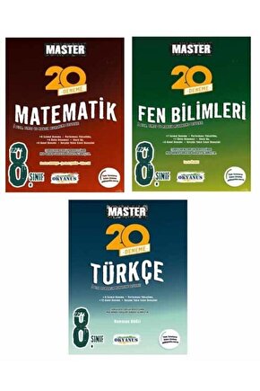 8. Sınıf Okyanus Master Deneme Seti Fen Master Türkçe Master Matematik 20li Deneme