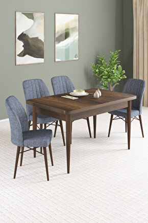 Vena Barok Desen 70x110 Sabit Mutfak Masası 4 Adet Sandalye