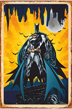 Batman Süper Kahramanlar Retro Ahşap Poster