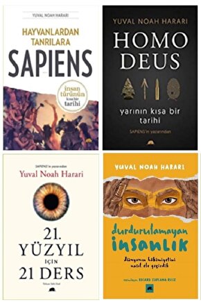 Sapiens - Homo Deus - 21.yüzyıl Için 21 Ders - Durdurulamayan Insanlık  4 Kitap Set - Harari