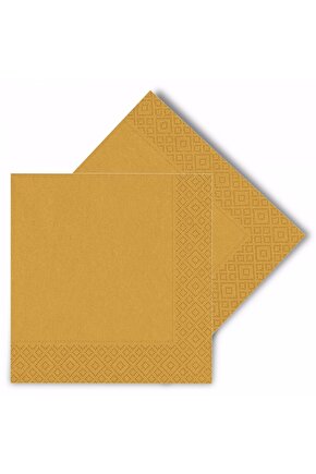 Renkli Kağıt Peçete 20li Gold Altın Renk 33x33