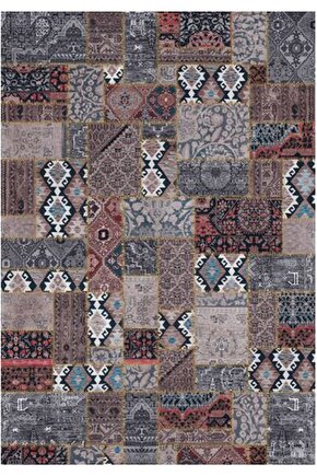 Gloria Td75601 Multi Patchwork Desen Dokuma Saçaklı Kilim