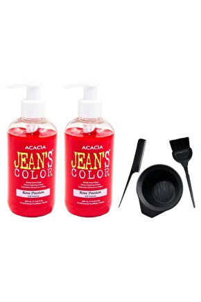 Jeans Color Saç Boyası Gül Kurusu 250ml 2ad ve Fluweel Saç Boya Kabı Seti