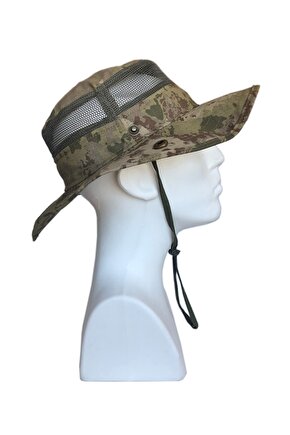 Askeri Malzeme Kamuflaj Desen Yazlık Katlanabilir Safari Fötr Şapkası