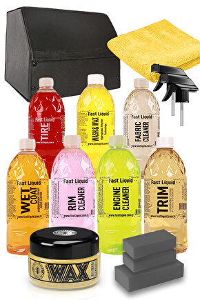 Oto Bakım & Temizlik Ürünleri | Deri Oto Bagaj Çantalı 15 Parça Set (KAMPANYALI ÖZEL PAKET)