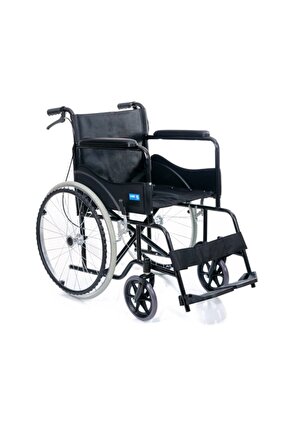 Siyah Kumaş Standart Transfer Refakatçı Frenli Tekerlekli Sandalye