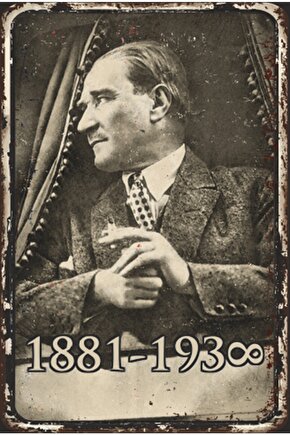Mustafa Kemal Atatürk 1881-1938 Retro Ahşap Poster