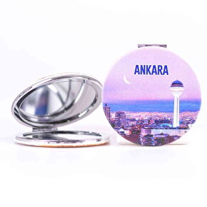 Ankara Temalı Myros Yuvarlak Özelleştirilmiş Pu Ayna 72x11 mm 04 Nolu Tasarım