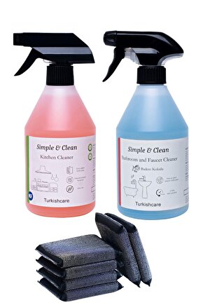 Simple & Clean Banyo ve Mutfak Temizleme Spreyi 2li Paket 2x500ml