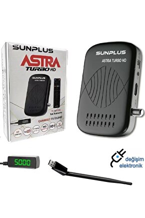 Sunplus Astra Turbo Çanaksız Çanaklı Wi-fi Full Hd Uydu Cihazı Free Iptv