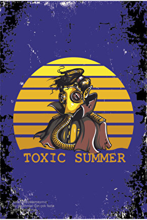 toxic summer eğlenceli komik estetik dekor tablo retro ahşap poster
