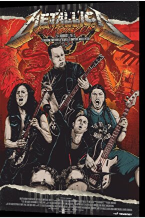Metallica Grup Retro Ahşap Poster