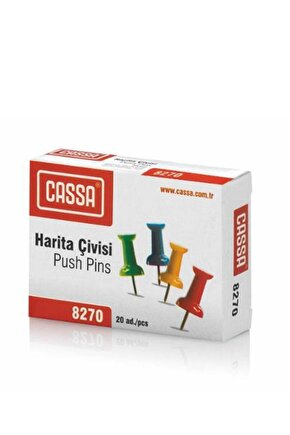 8270 Harita Çivisi Renkli 20li Paket