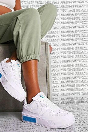 Air Force Fontanka AF1 Leather Sneaker Hakiki Deri Günlük Beyaz Mavi Spor Ayakkabı