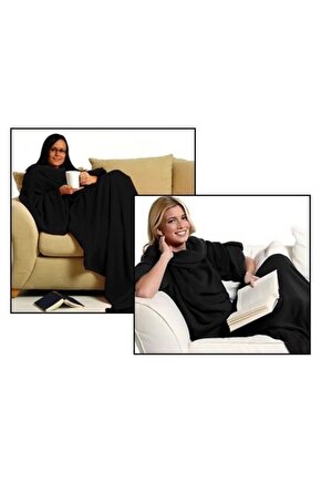  Giyilebilir Battaniye - Giyilebilen Kollu Polar Battaniye - Tek Kişilik Kışlık TV Battaniyesi