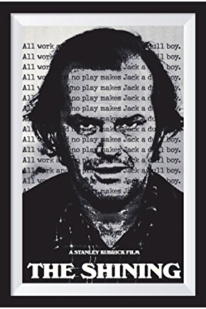 The Shining Kubrick Sinema Afişi Çerçeve Görünümlü Retro Ahşap Poster