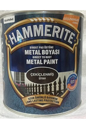 Hammerite Direkt Pas Üstü Çekiçlenmiş Metal Boya Siyah 2.5 Lt