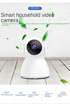 Full Hd 1080p Kamera Bebek Izleme Ve Güvenlik Kamerası Wifi 360 Derece Dönebilen Kamera