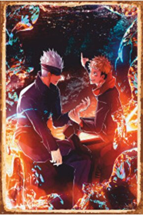 Jujutsu Kaiesn Anime Retro Ahşap Poster 757