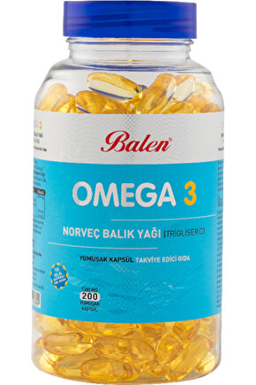 Omega 3 Norveç Balık Yağı (TRİGİLİSERİD) Yumuşak Kapsül 138 - 200 Kapsül