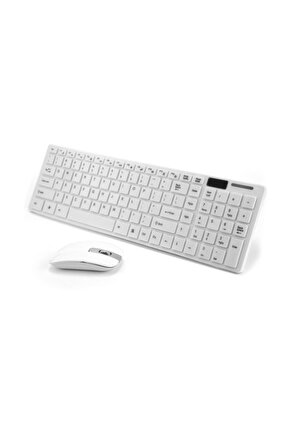 Klavye Mouse Set Wireless Ultra Ince Beyaz Pl-374