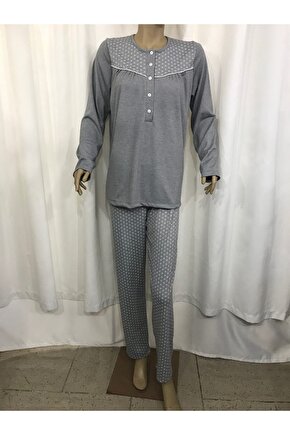 Nena Bayan Patlı Pijama Takım-14269-gri