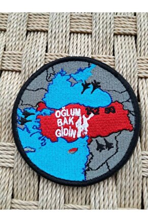 Türkiye Haritalı Nakış Işlemeli Oğlum Bak Gidin Patch Peç Arma
