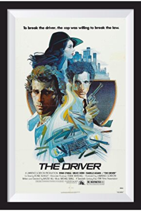 The Driver Sinema Afişi Çerçeve Görünümlü Retro Ahşap Poster
