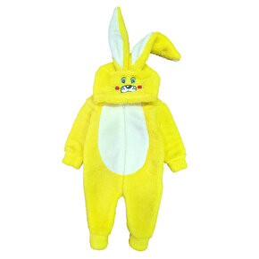 CemBebe Welsoft Peluş Erkek Çocuk Tavşan Kostüm Sarı Tulum