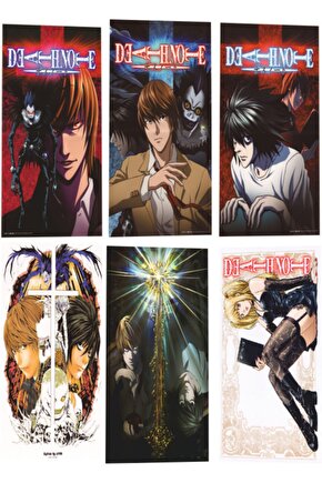 Death Note Anime 6lı Mini Retro Ahşap Poster Seti