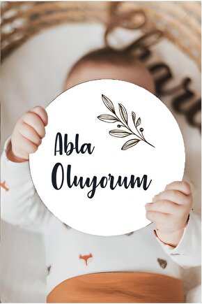 Abla Oluyorum Bebek Fotoğraf Çekimi Kartı Yenidoğan Fotoğrafı 16cm Bebek Anı Kartı