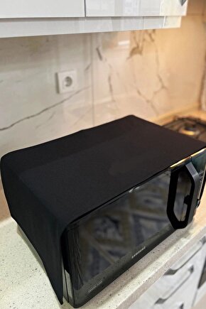 Siyah Nakış Işlemeli Mikrodalga Fırın Örtüsü Koruyucu Ve Düzenleyici Kılıf 30x90