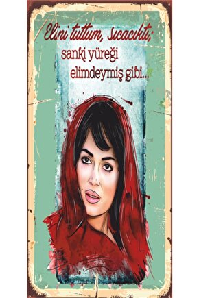 Türkan Şoray Yeşilçam Selvi Boylum Mini Retro Ahşap Poster
