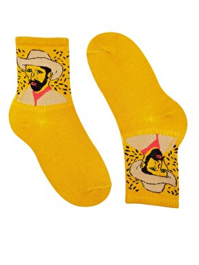 Kovboy Desenli Renkli Çorap
