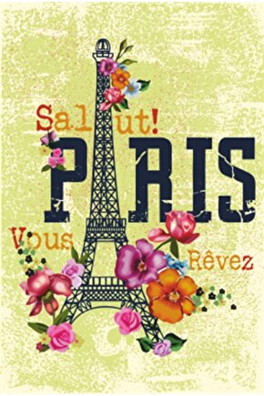Paris Eyfel Kulesi Retro Ahşap Poster