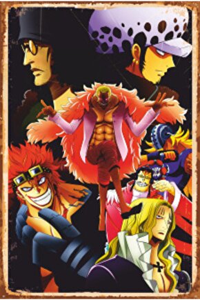 One Piece Anime Retro Ahşap Poster 748