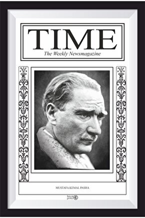 Time Dergisi Atatürk Kapağı Retro Ahşap Poster-2