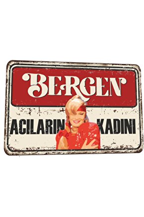 Bergen Acıların Kadını-6 Plaka Tarz Arabeskin Kraliçeleri Serisi Retro Vintage Ahşap Poster